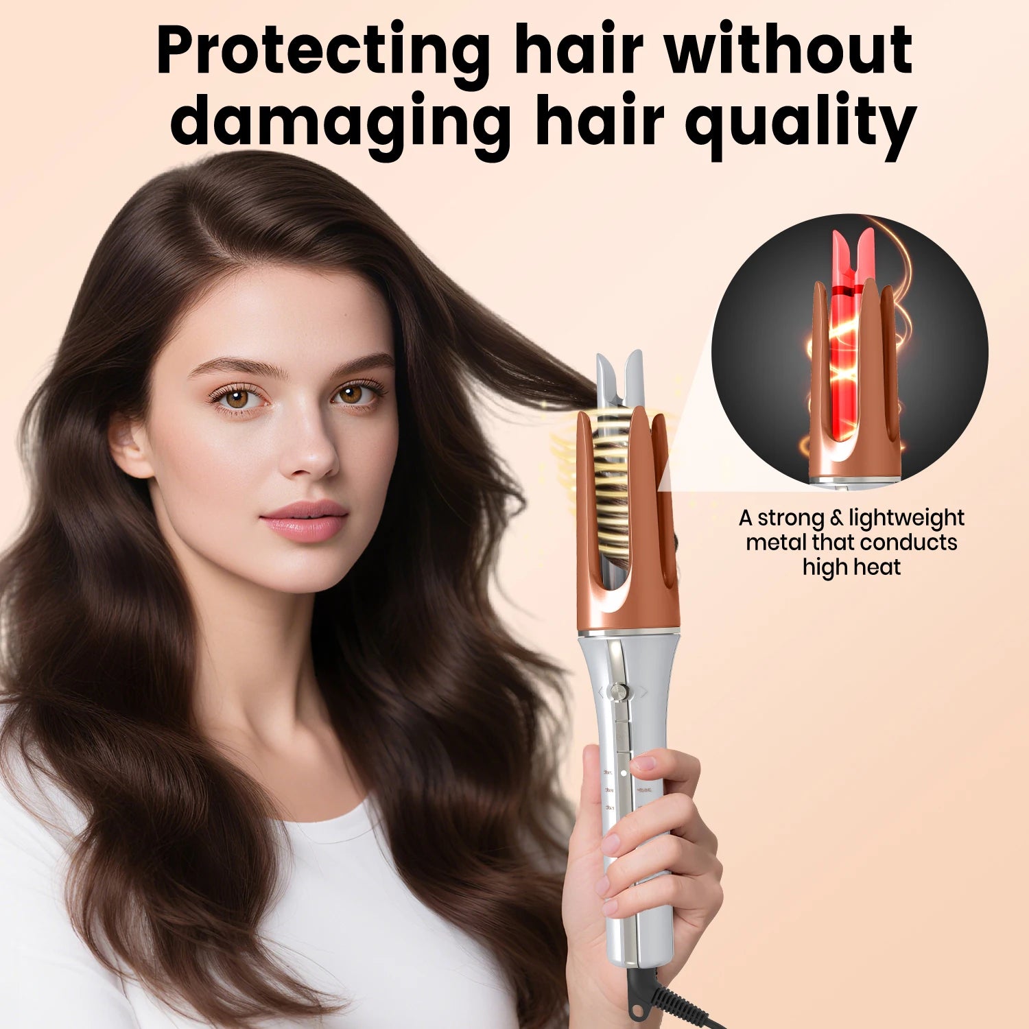 Automatic Rotating Hair Curler with Ceramic Barrel