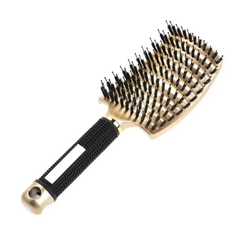 Exfoliating Hair Brush with Bristles – Professional Wet & Curly Hair Styling Tool, Ideal for Natural Hair and Real Hair Wigs
