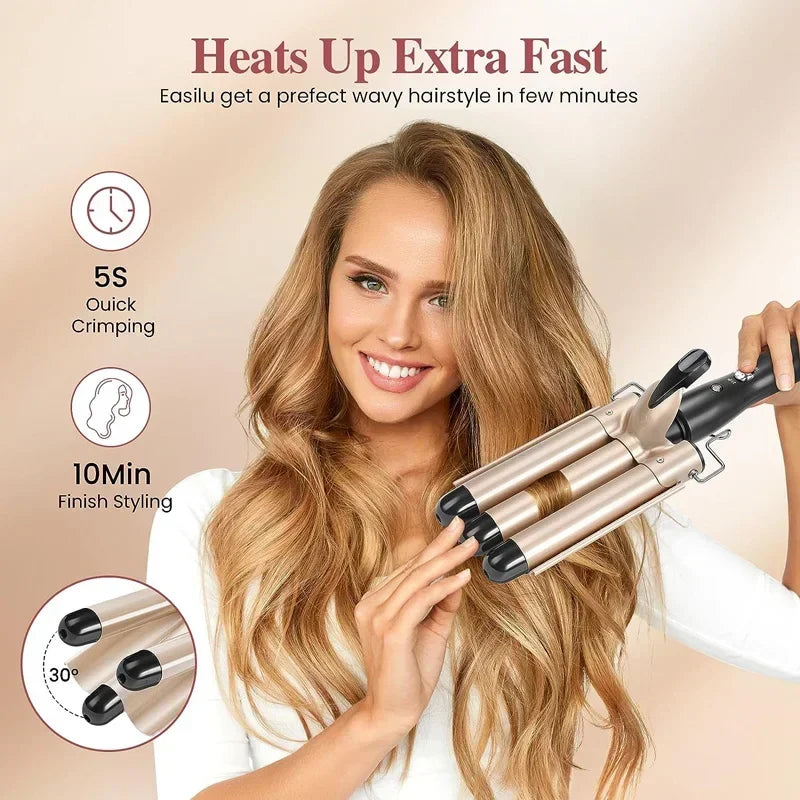 3 Barrel Hair Curling Iron for Beach Waves