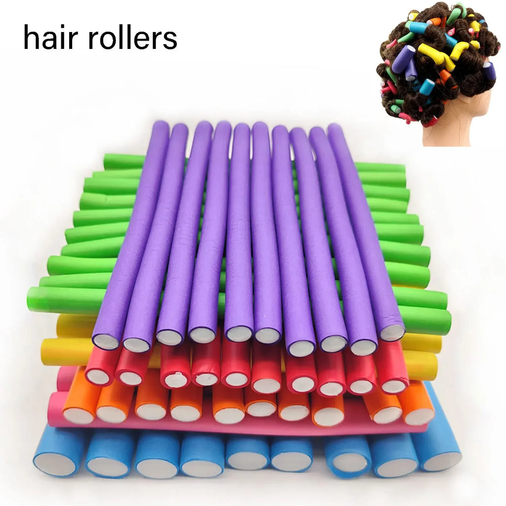 Flexi Hair Rollers – 10pcs Soft Foam Curling Rods