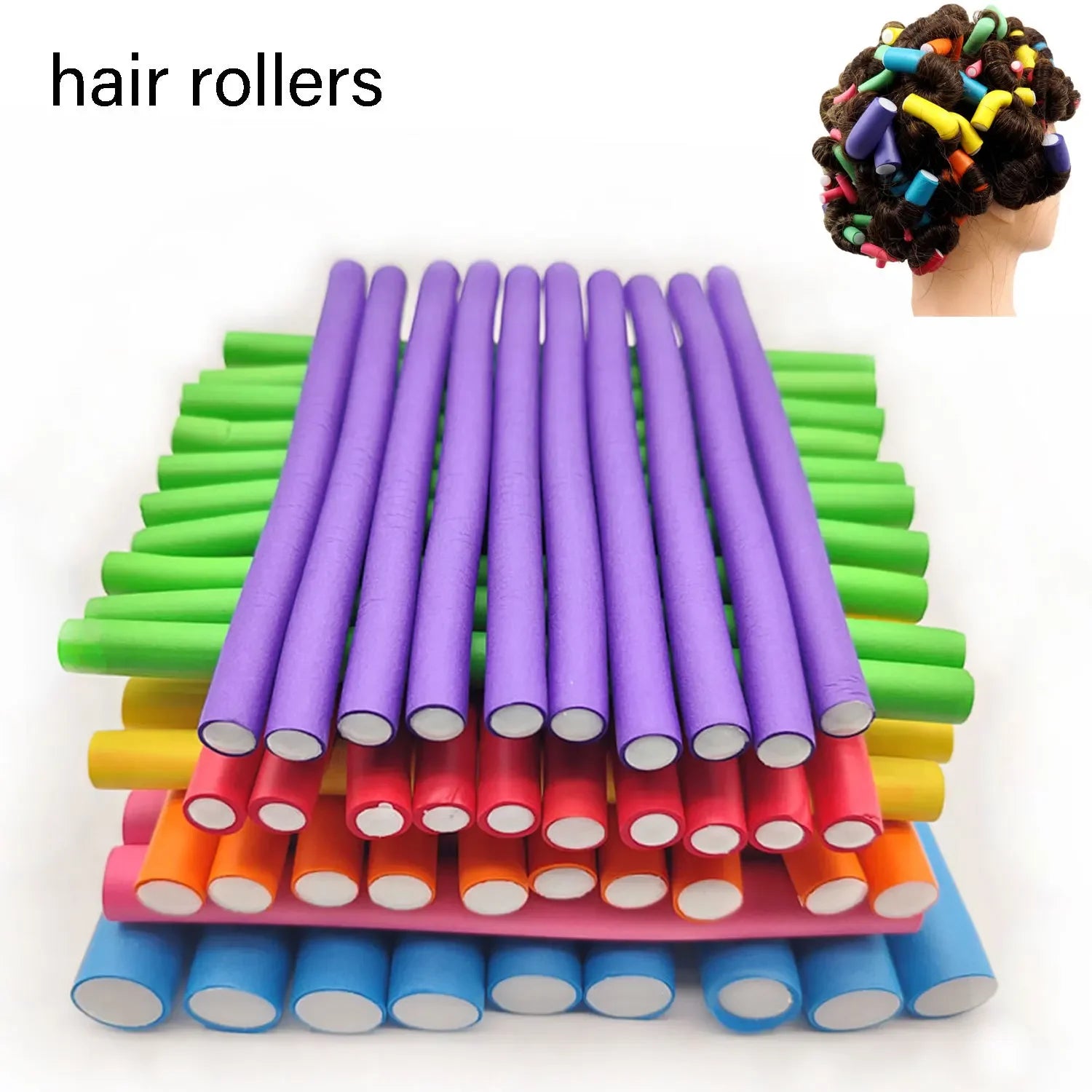 Flexi Hair Rollers – 10pcs Soft Foam Curling Rods