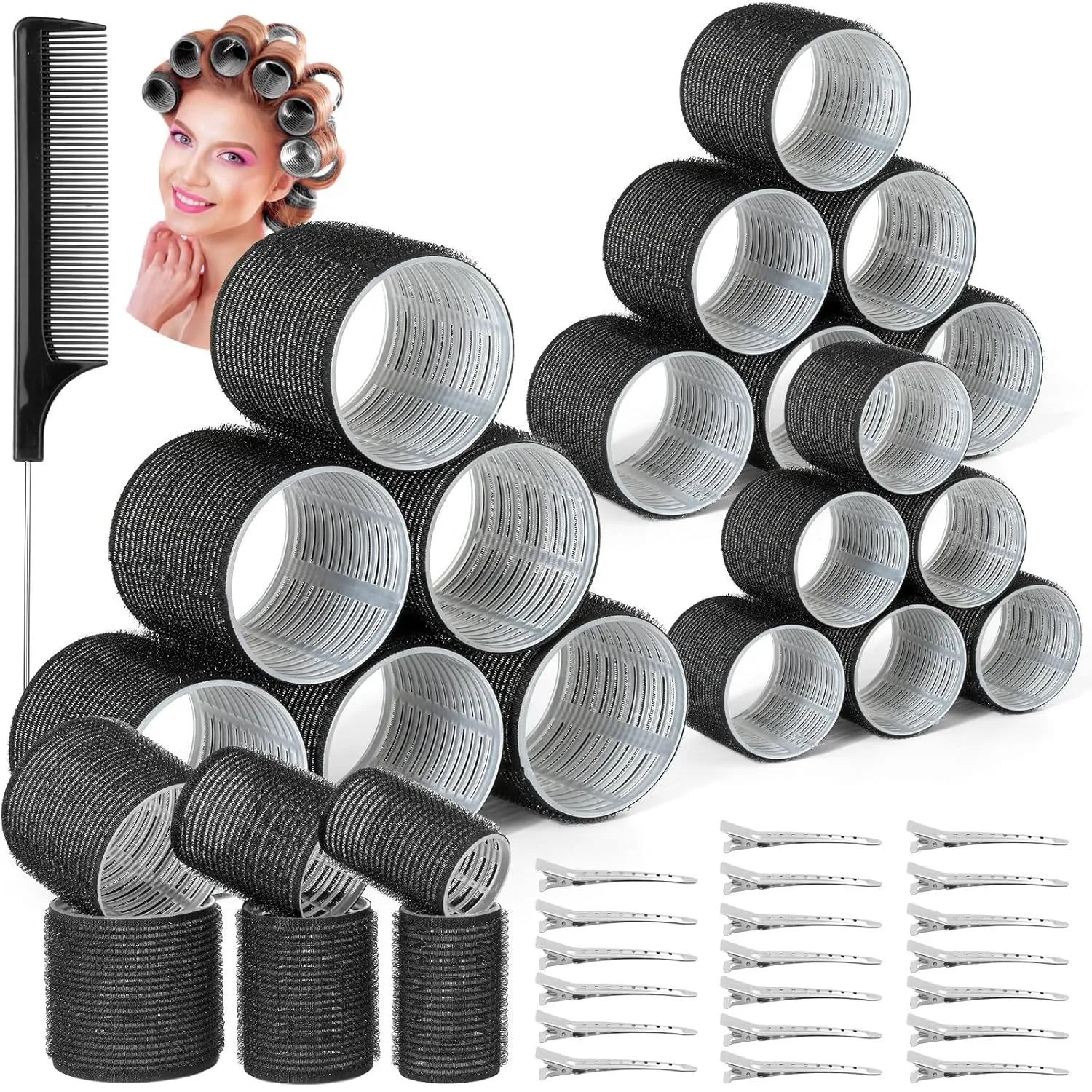 Multi-Size Hair Curling Rollers for Easy DIY Curls & Air Bangs