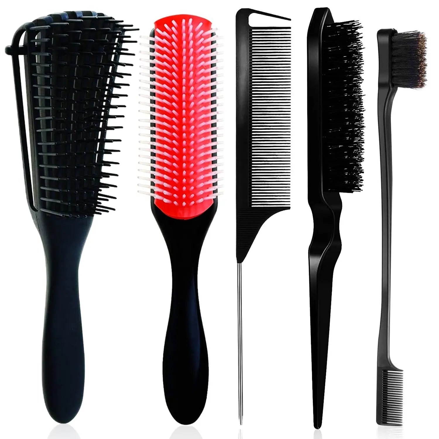 Piece Flexible Detangling Brush Set for curly wet/dry hair, easy to style and clean.