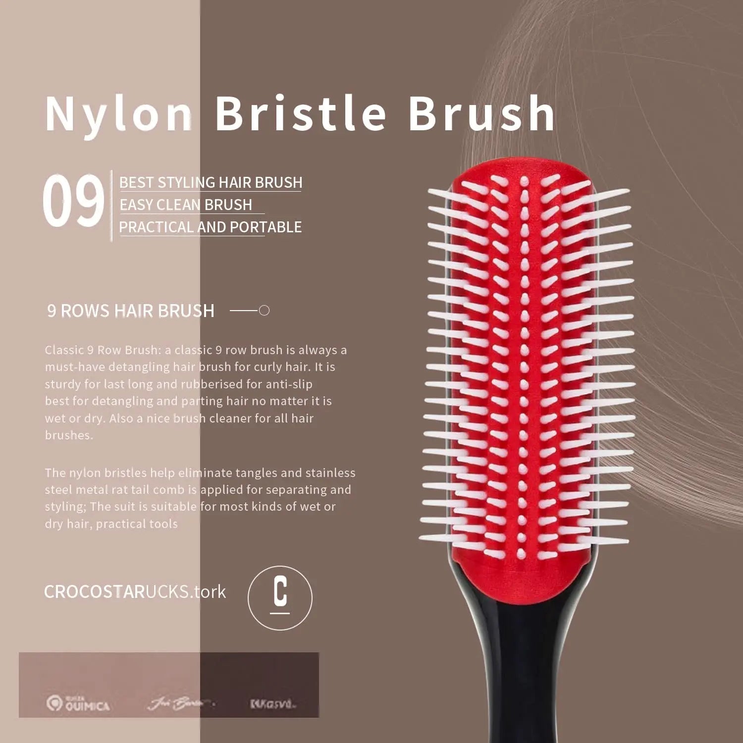 Piece Flexible Detangling Brush Set for curly wet/dry hair, easy to style and clean.
