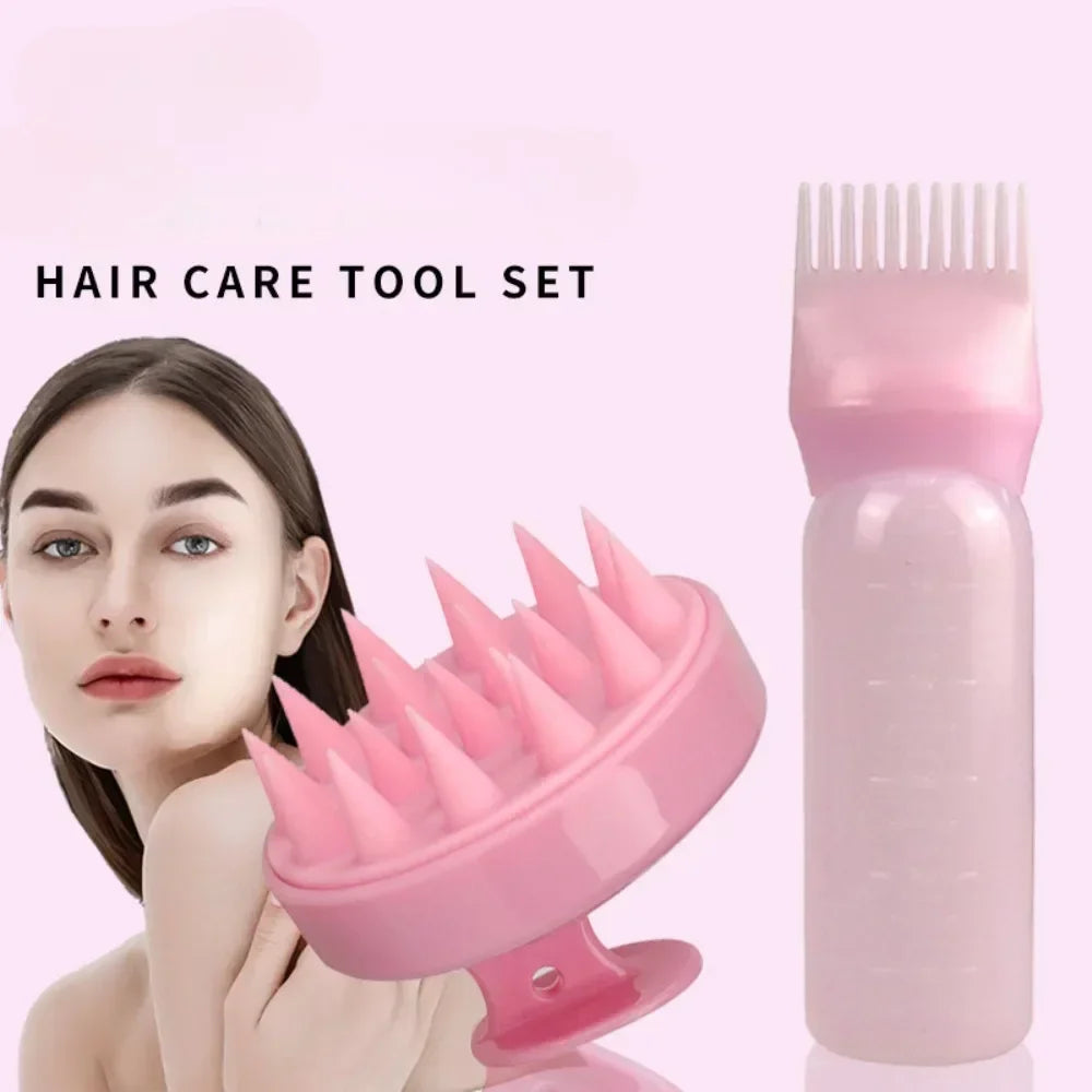 Silicone Shampoo & Scalp Massage Brush – Hair Dye, Oil Applicator, and Styling Tool for Salon or Home Use