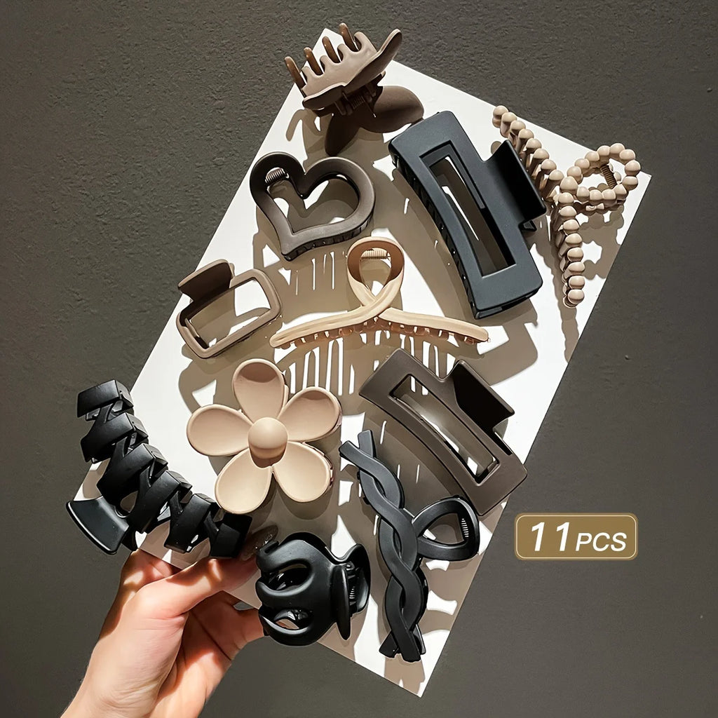 11pcs Elegant Hair Claw Clip Collection