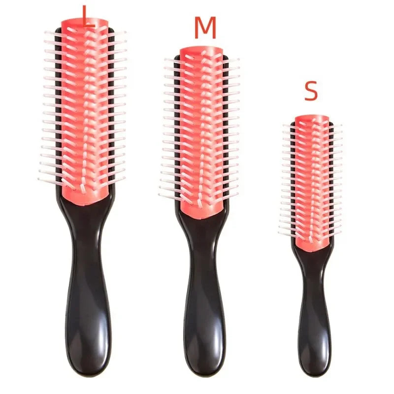 9-Row Detangling Hair Brush – Wet & Dry Hair Detangler with Scalp Massage, Perfect for Curly Hair, Women & Men, Salon Quality