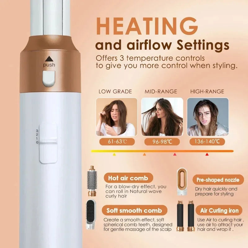 5 in 1 Hair Dryer Brush Hot Comb Set