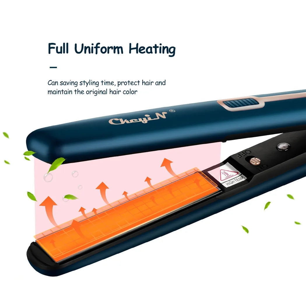 CkeyiN 2-in-1 Mini Hair Straightener & Curler – Portable with Constant Temperature