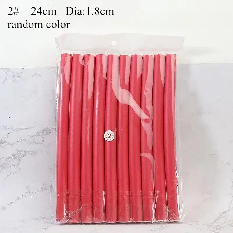 10 Piece Soft Foam Flexible Hair Curlers – No-Heat Twist & Style Rollers