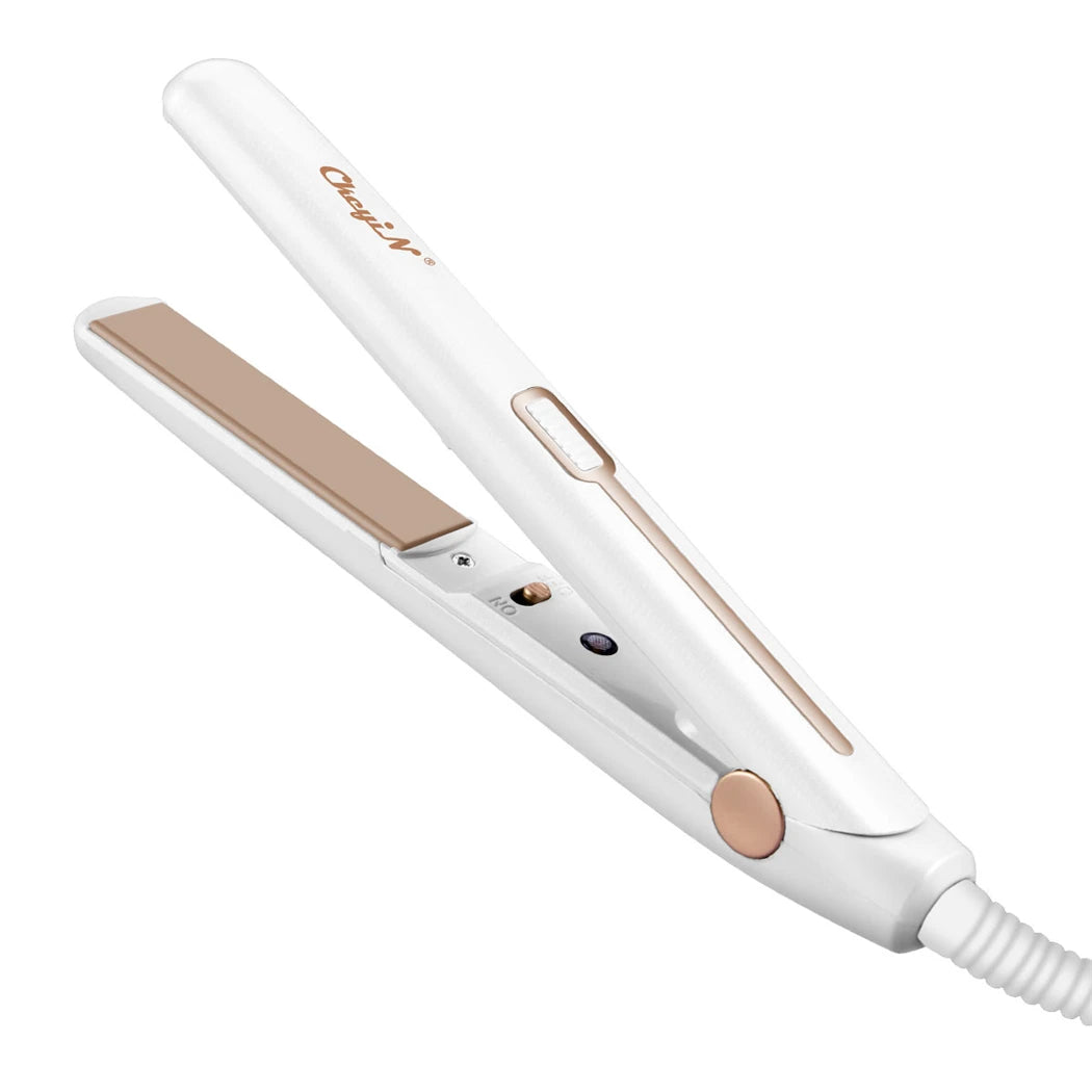 CkeyiN 2-in-1 Mini Hair Straightener & Curler – Portable with Constant Temperature