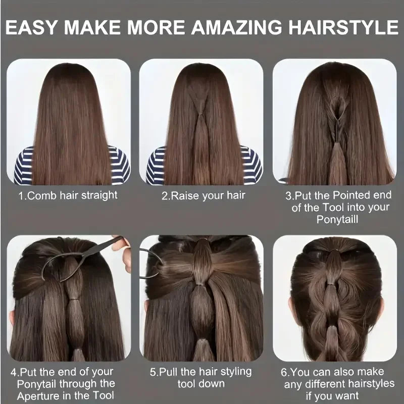 6-Piece Professional Hair Brush Set – Includes Hairdressing Spray Bottle, Hair Braiding Loop, Rat Tail Comb, Teasing Brush, and Edge Control Brush