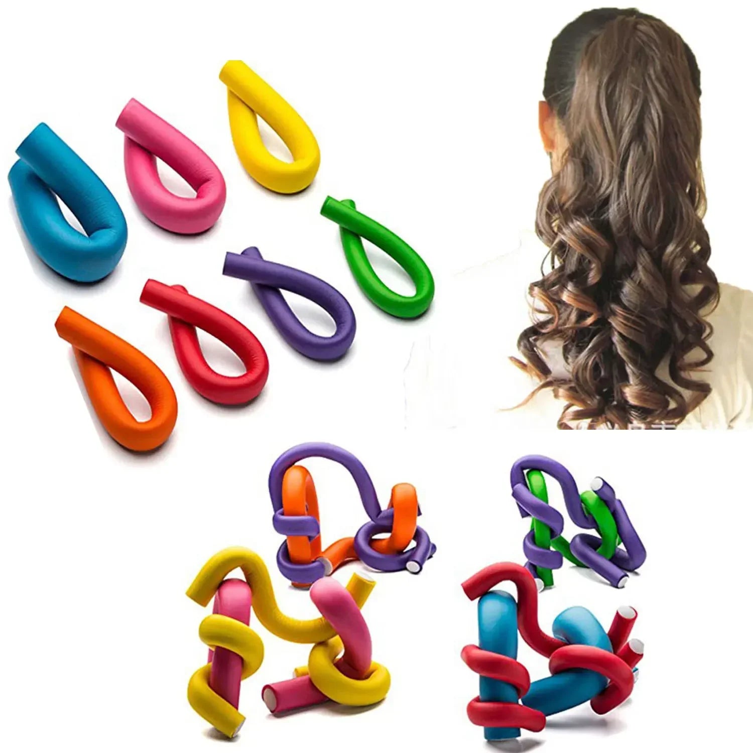 10 Piece Soft Foam Flexible Hair Curlers – No-Heat Twist & Style Rollers