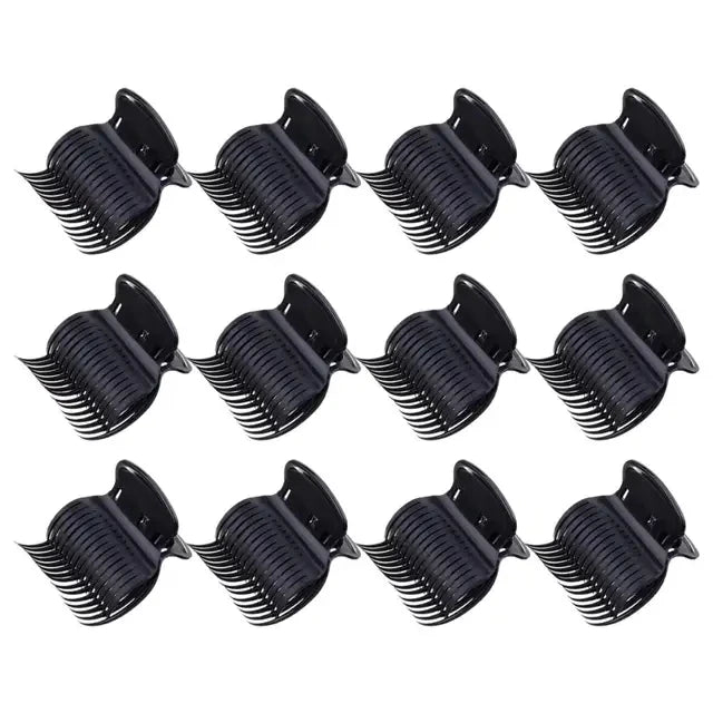 12-Piece Salon Hot Roller Barrette Set – Premium Insulated Heatless Curling Clips for Secure Hold and DIY Hair Styling