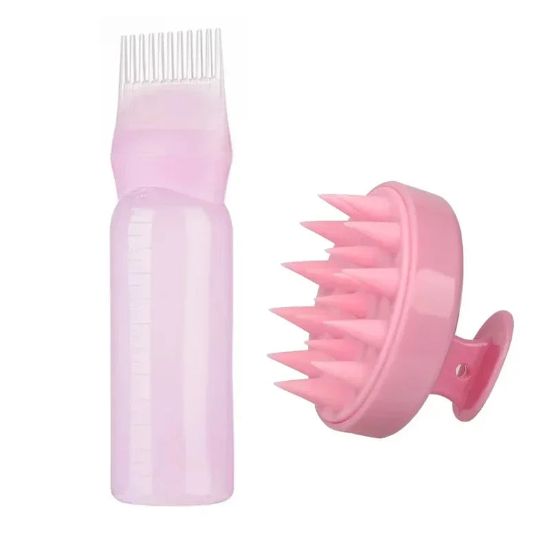 Silicone Shampoo & Scalp Massage Brush – Hair Dye, Oil Applicator, and Styling Tool for Salon or Home Use