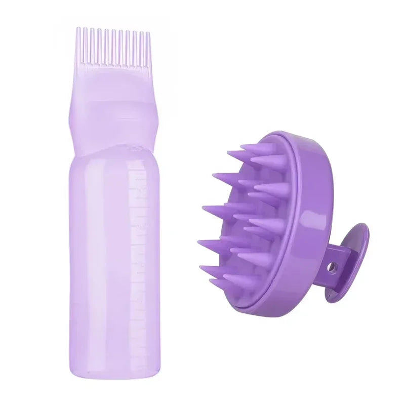 Silicone Shampoo & Scalp Massage Brush – Hair Dye, Oil Applicator, and Styling Tool for Salon or Home Use