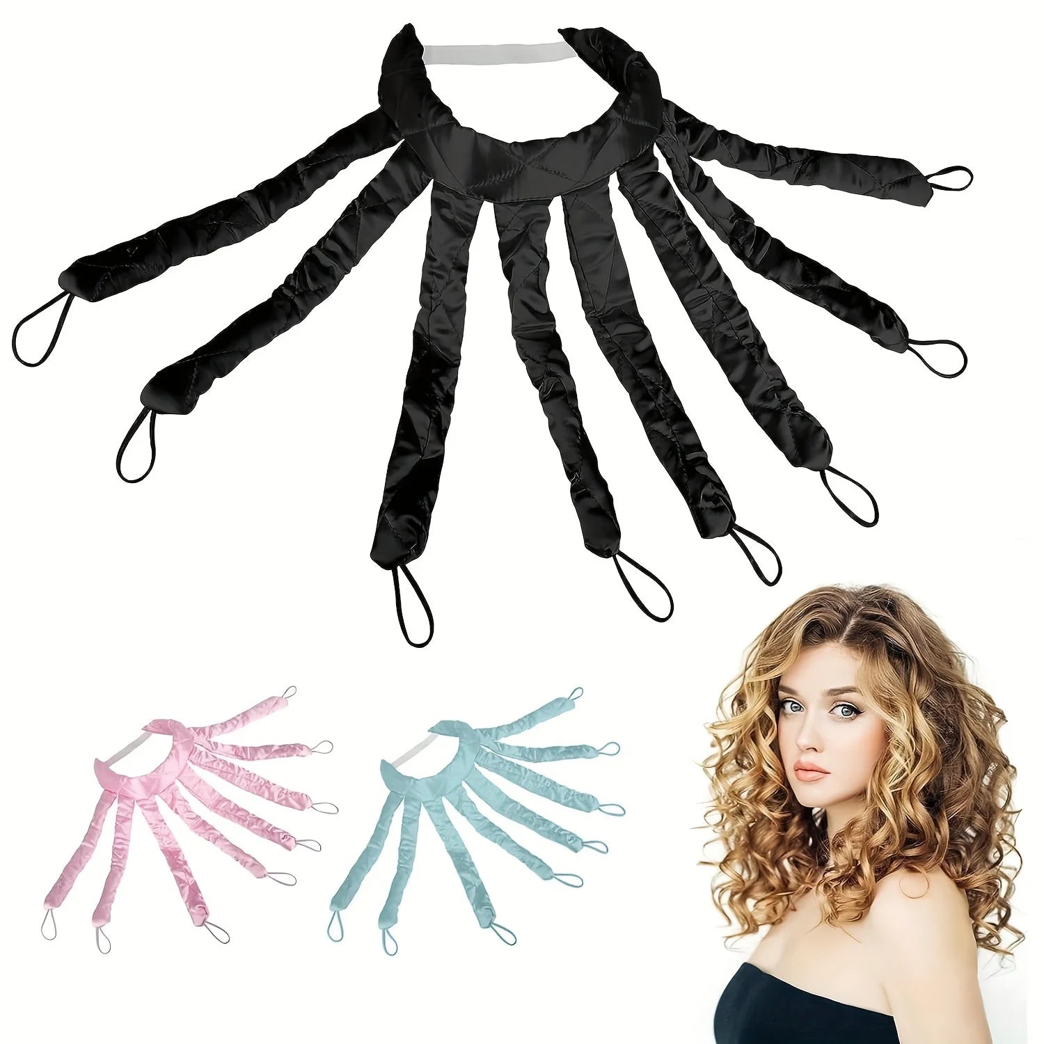 1pc Soft No-Heat Octopus Hair Curler – Overnight Hairstyling Band for Long Hair, Creates Heat-Free Curls