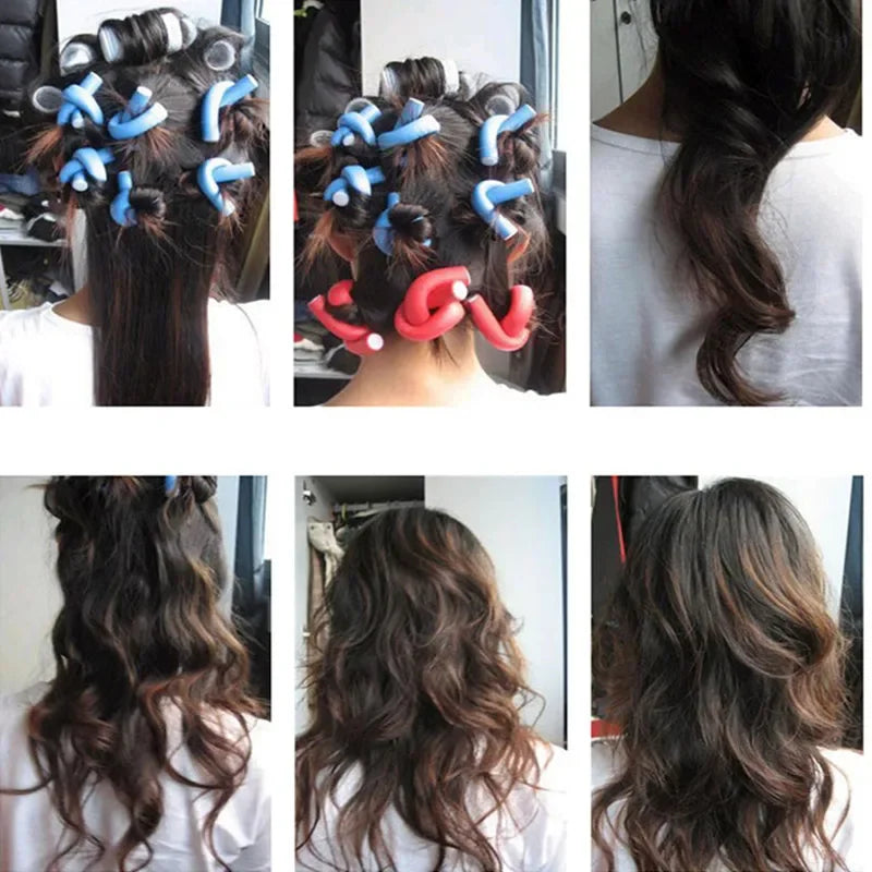 Flexi Hair Rollers – 10pcs Soft Foam Curling Rods