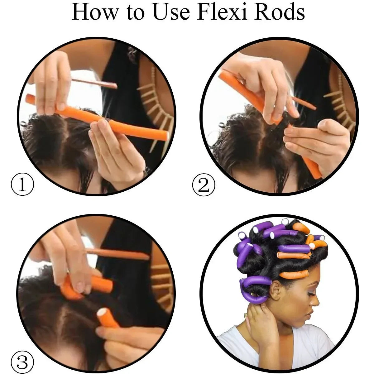 10 Piece Soft Foam Flexible Hair Curlers – No-Heat Twist & Style Rollers