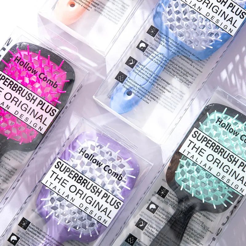 Fluffy Mesh Hair Comb – Detangling & Scalp Massage Brush for Wet or Dry Hair, Ideal for Salon and DIY Styling